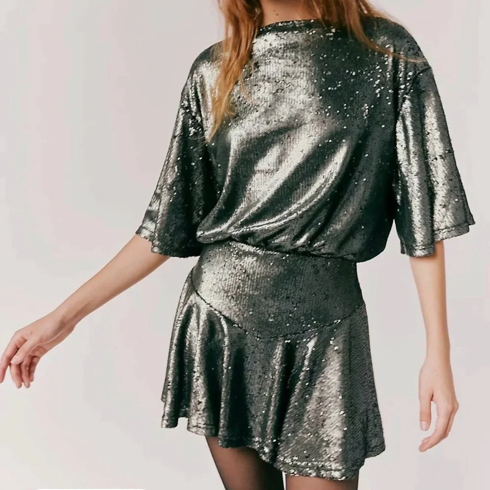 Manuka Sequins Mini In Grey gunmetal